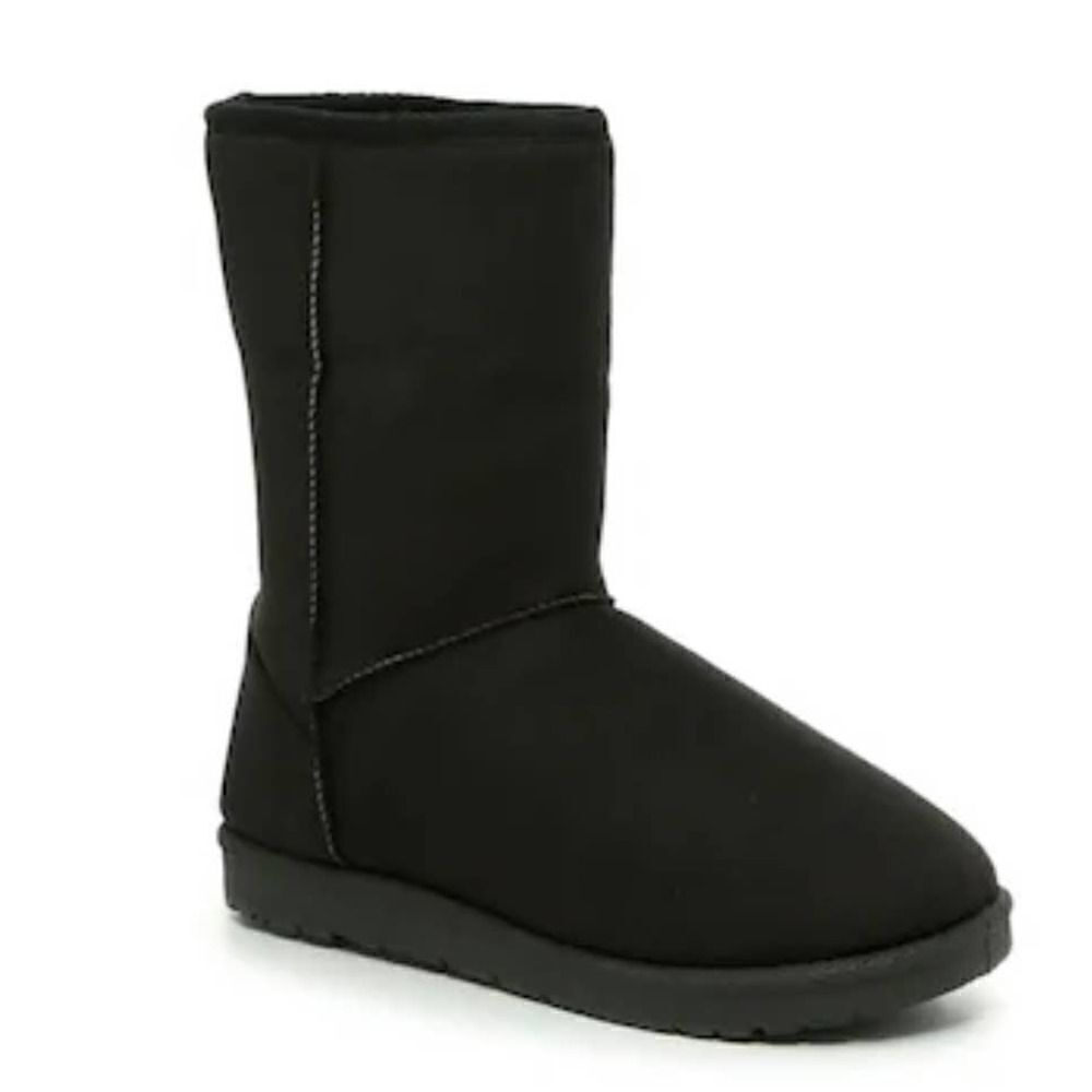 Arizona Women’s Sina Black Faux Suede-Fur Mid-Calf Boots Size 10